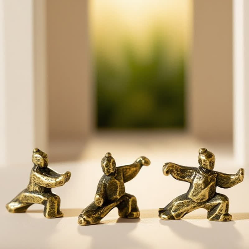 Buddha Stones Miedziana figurka dekoracyjna Tai Chi Warrior Mini Zen - image 10