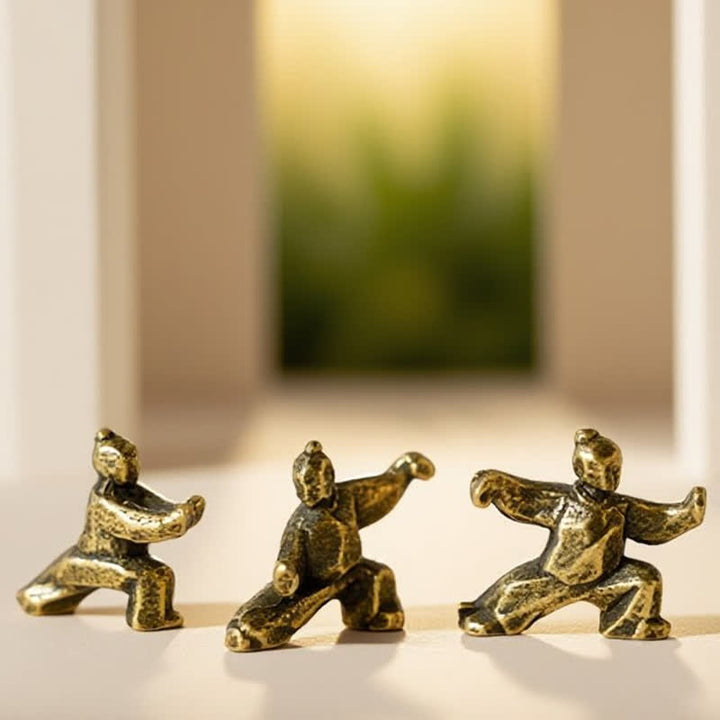 Buddha Stones Miedziana figurka dekoracyjna Tai Chi Warrior Mini Zen - image 10