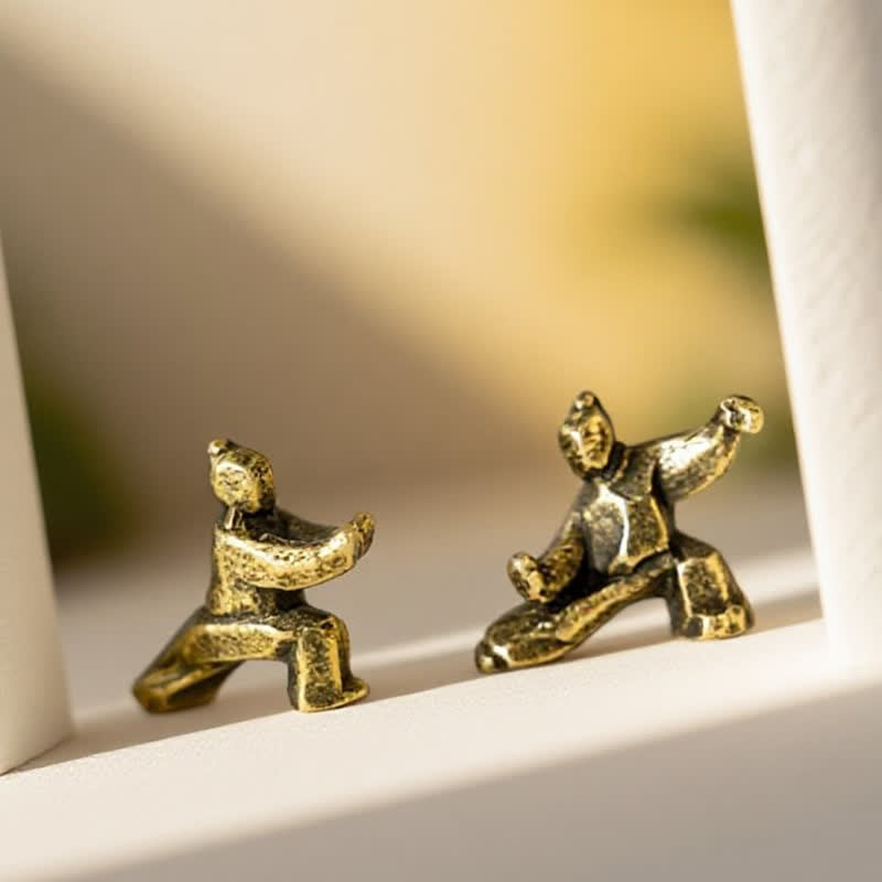 Buddha Stones Miedziana figurka dekoracyjna Tai Chi Warrior Mini Zen - image 11
