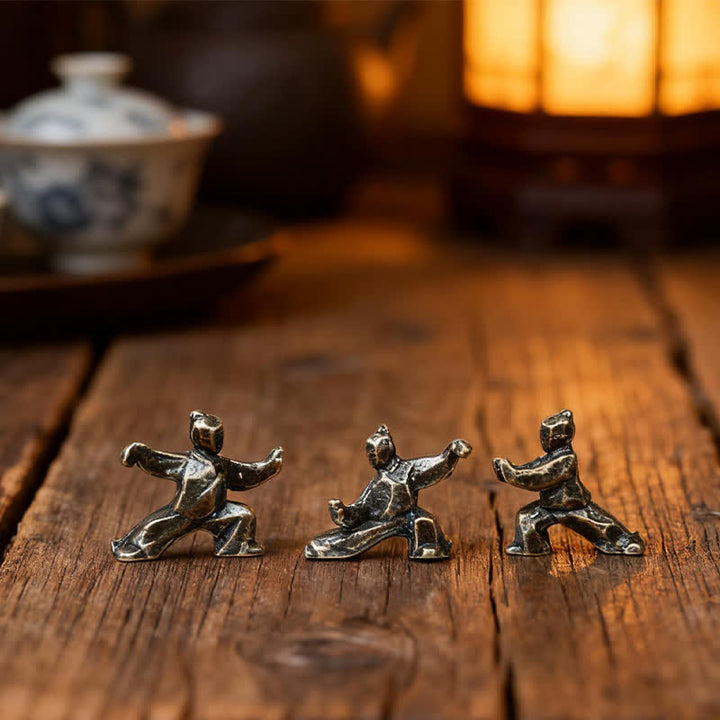 Buddha Stones Miedziana figurka dekoracyjna Tai Chi Warrior Mini Zen - image 0