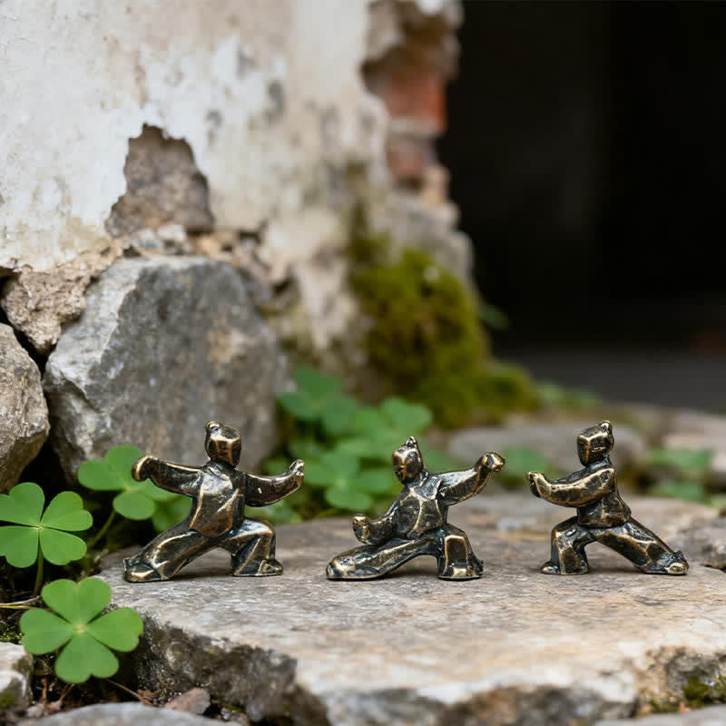 Buddha Stones Miedziana figurka dekoracyjna Tai Chi Warrior Mini Zen - image 8