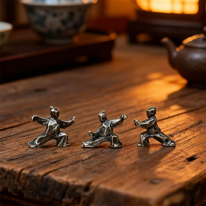 Buddha Stones Miedziana figurka dekoracyjna Tai Chi Warrior Mini Zen - image 7