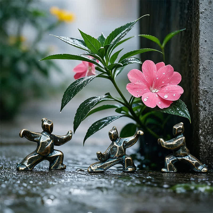 Buddha Stones Miedziana figurka dekoracyjna Tai Chi Warrior Mini Zen - image 6