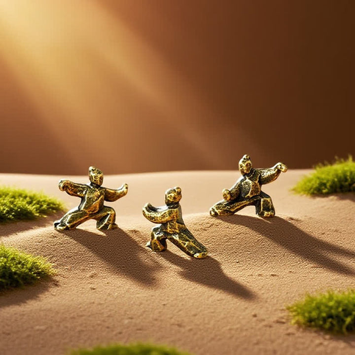 Buddha Stones Miedziana figurka dekoracyjna Tai Chi Warrior Mini Zen - image 15