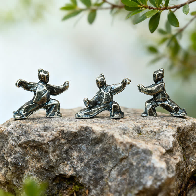 Buddha Stones Miedziana figurka dekoracyjna Tai Chi Warrior Mini Zen - image 5
