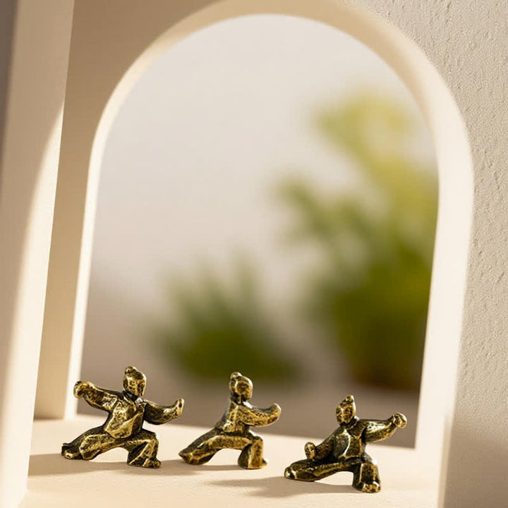 Buddha Stones Miedziana figurka dekoracyjna Tai Chi Warrior Mini Zen - image 16