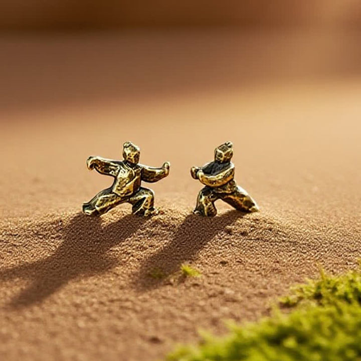 Buddha Stones Miedziana figurka dekoracyjna Tai Chi Warrior Mini Zen - image 12