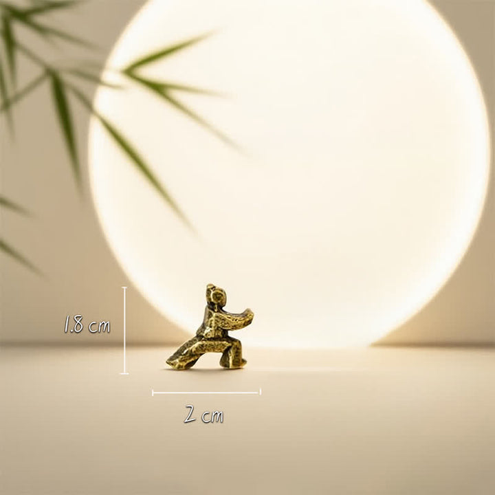 Buddha Stones Miedziana figurka dekoracyjna Tai Chi Warrior Mini Zen - Niska postawa 2*1,8 cm - image 3