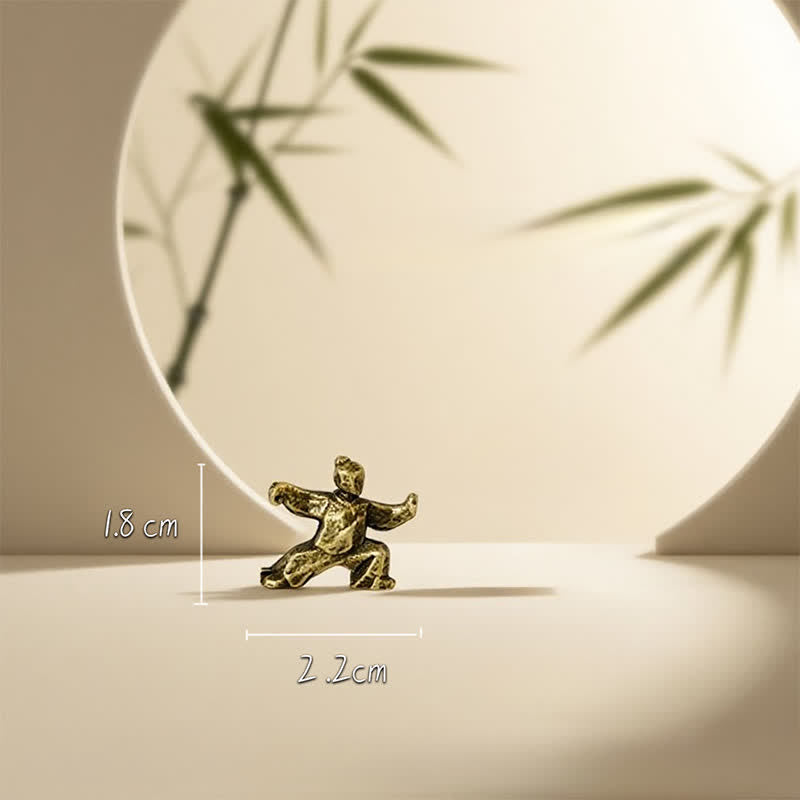 Buddha Stones Miedziana figurka dekoracyjna Tai Chi Warrior Mini Zen - Postawa boczna 2,2*1,8 cm - image 1