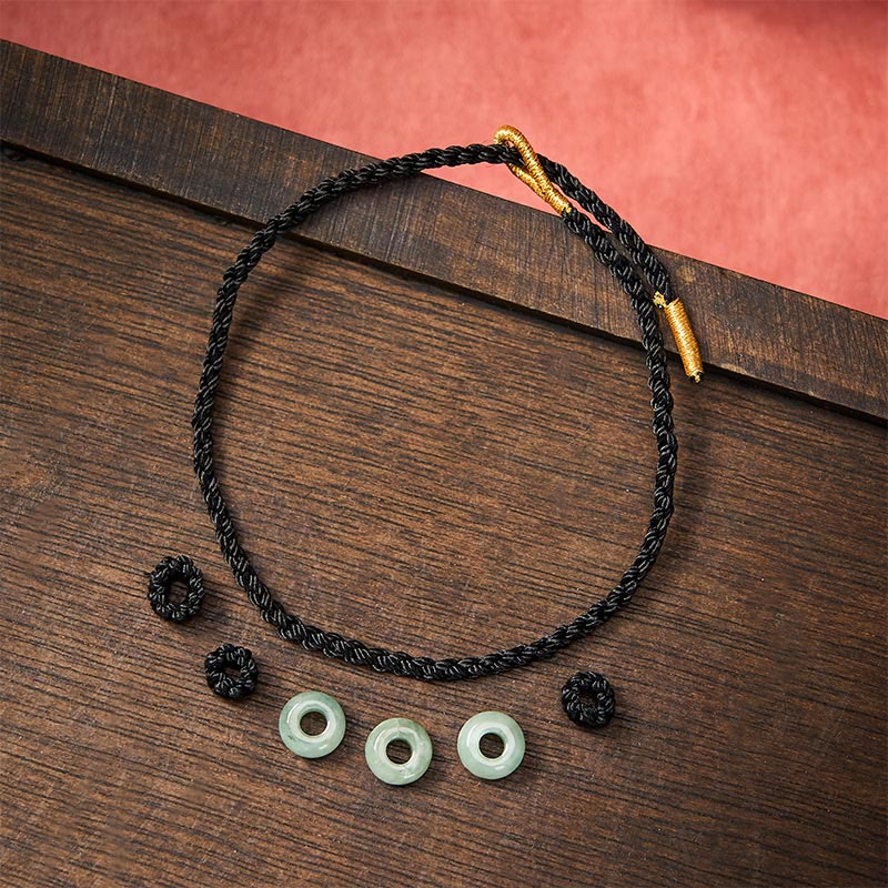 Buddha Stones Ręcznie pleciona, czerwona, sznurkowa, 3 mm, ochronna, regulowana bransoletka DIY z koralików jadeitowych - image 21
