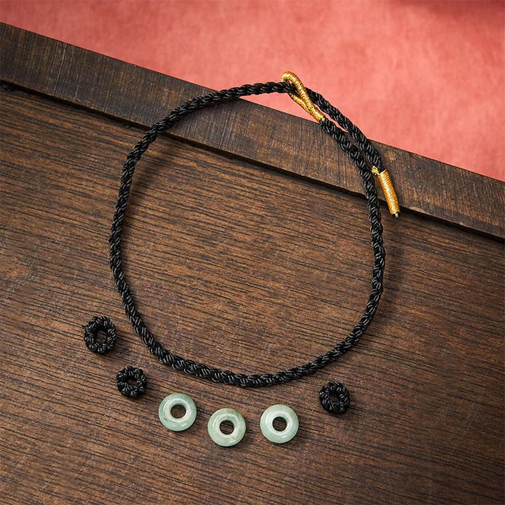 Buddha Stones Ręcznie pleciona, czerwona, sznurkowa, 3 mm, ochronna, regulowana bransoletka DIY z koralików jadeitowych - image 21