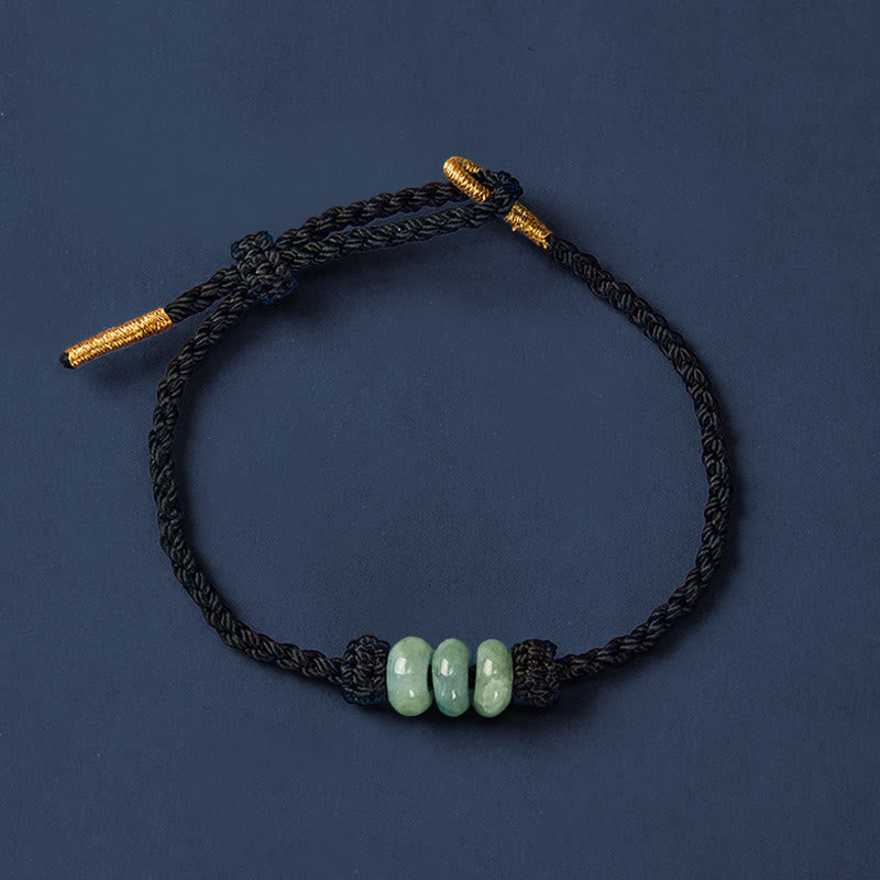 Buddha Stones Ręcznie pleciona, czerwona, sznurkowa, 3 mm, ochronna, regulowana bransoletka DIY z koralików jadeitowych - image 20
