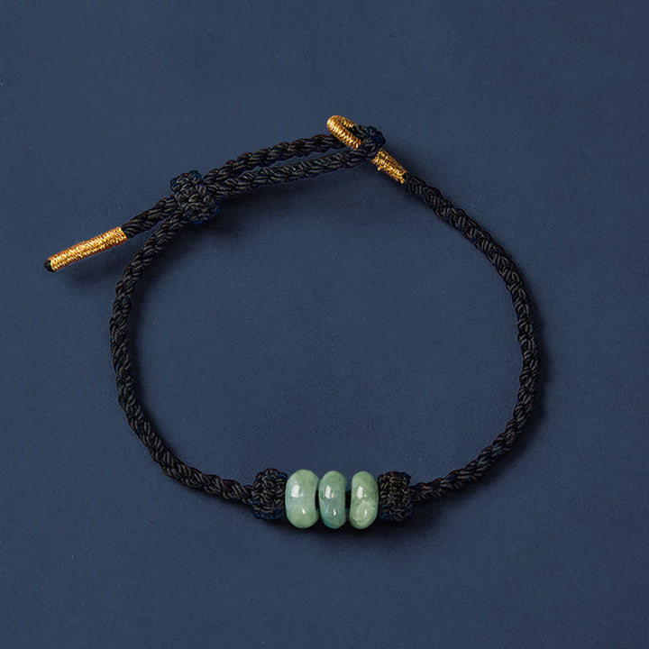 Buddha Stones Ręcznie pleciona, czerwona, sznurkowa, 3 mm, ochronna, regulowana bransoletka DIY z koralików jadeitowych - image 20