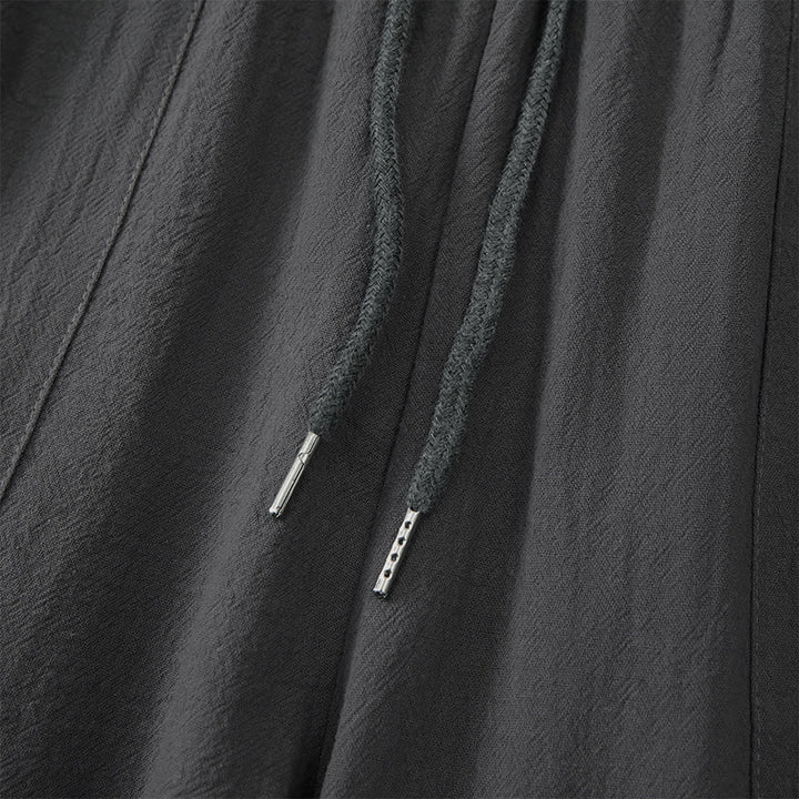 Buddha Stones Letnie, swobodne spodnie capri męskie ze ściągaczem i prostymi nogawkami, z kieszeniami - image 18