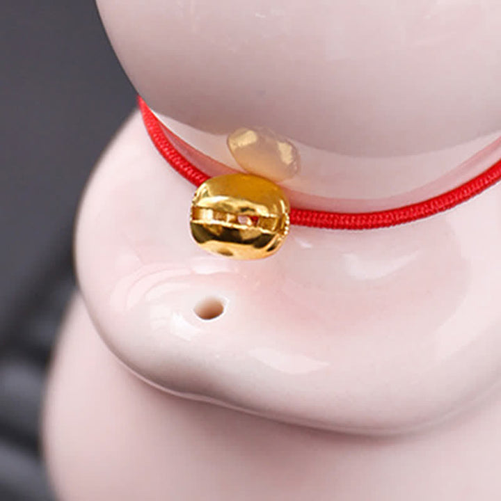 Buddha Stones Ceramiczny kadzielnik w kształcie kota Kawaii z tacką na popiół bez kadzidła - image 10