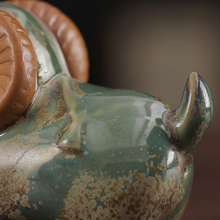 Buddha Stones Ceramiczny chiński znak zodiaku Baran Dobrobyt Uroczy wystrój zwierzęcy ze szkliwa zmieniającego się w piecu - image 13