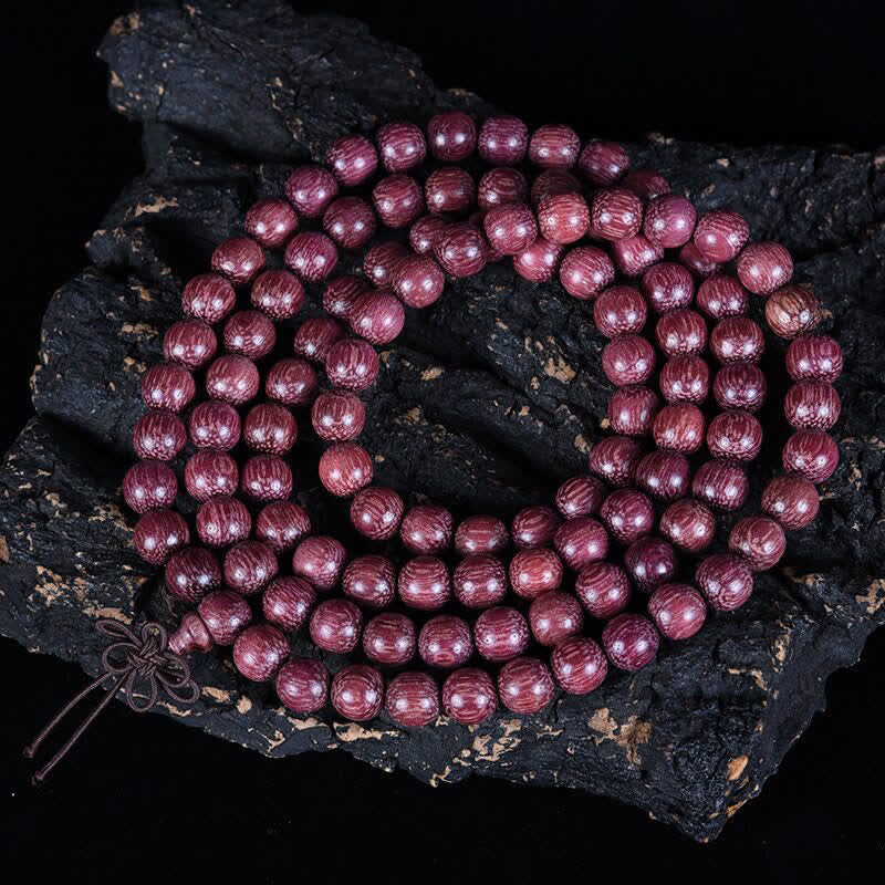 Buddha Stones Naturalna tykwa Peltogyne 108 koralików Mala - Smyczkowy - 8 mm - image 4