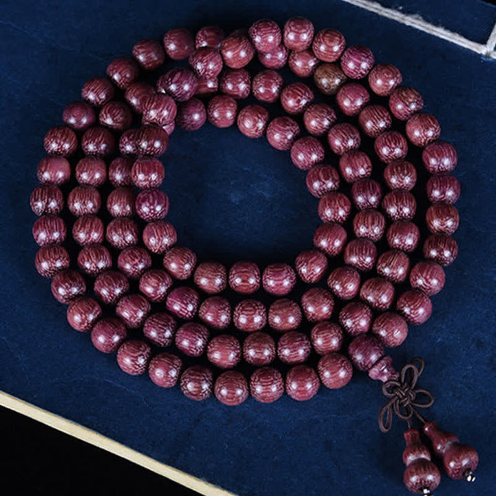 Buddha Stones Naturalna tykwa Peltogyne 108 koralików Mala - Gurda - 8 mm - image 0