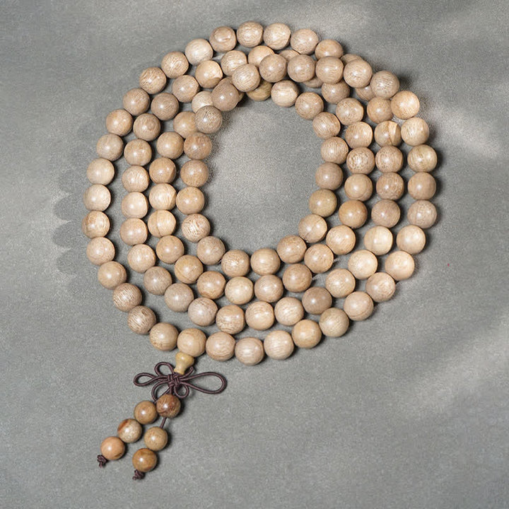 Buddha Stones Naturalna kamforowa drewno Perseverance 108 koralików Mala - 10 mm - image 8