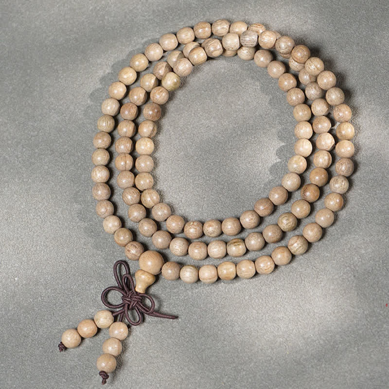 Buddha Stones Naturalna kamforowa drewno Perseverance 108 koralików Mala - 6 mm - image 0