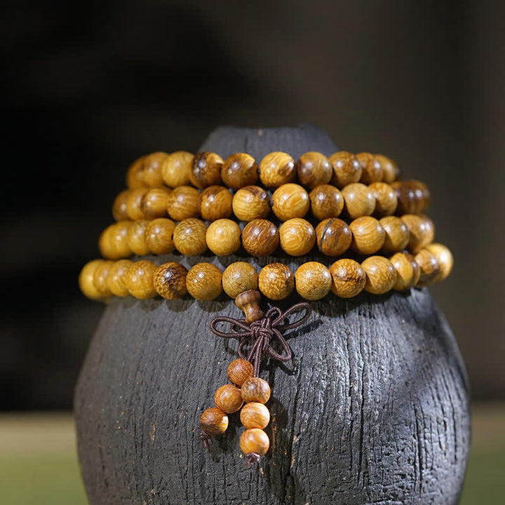 Buddha Stones Naturalna marmurowa mala z 108 koralikami Harmony - 6 mm - image 0