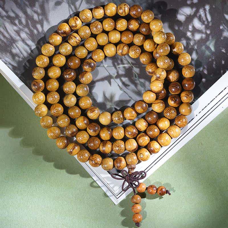 Buddha Stones Naturalna marmurowa mala z 108 koralikami Harmony - 8 mm - image 3
