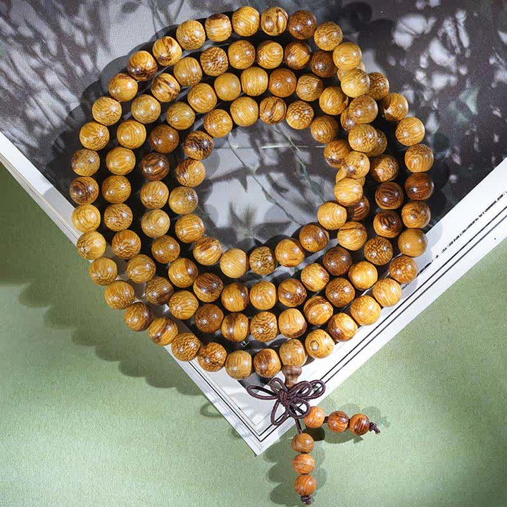 Buddha Stones Naturalna marmurowa mala z 108 koralikami Harmony - 8 mm - image 3