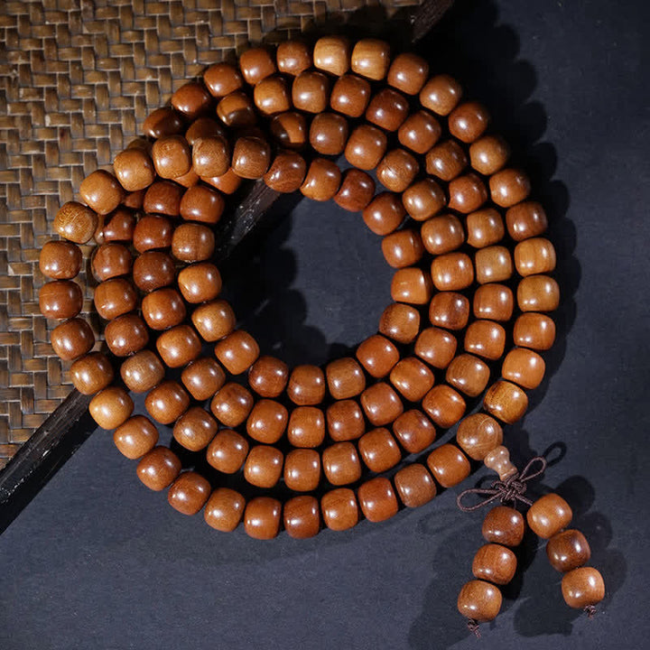 Buddha Stones Naturalne drewno jujube 108 Koralik Mala - image 4