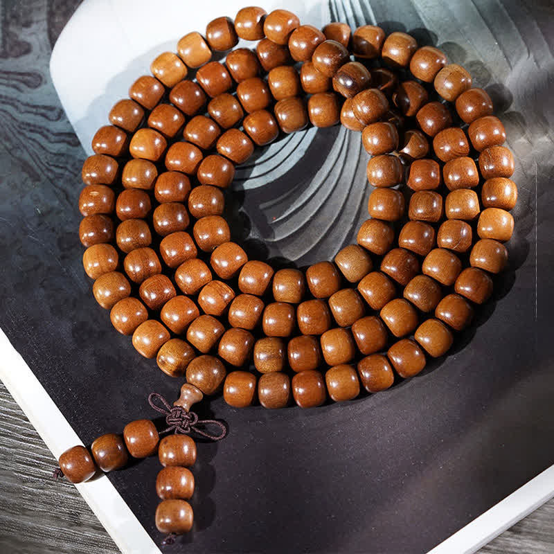 Buddha Stones Naturalne drewno jujube 108 Koralik Mala - image 6