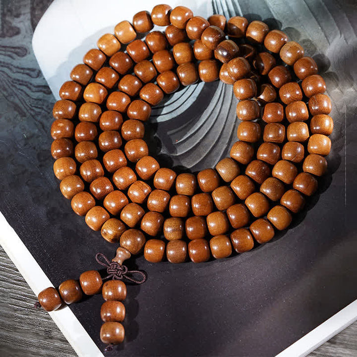 Buddha Stones Naturalne drewno jujube 108 Koralik Mala - image 6