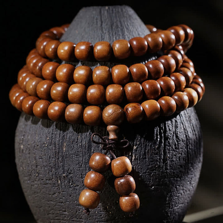 Buddha Stones Naturalne drewno jujube 108 Koralik Mala - image 2