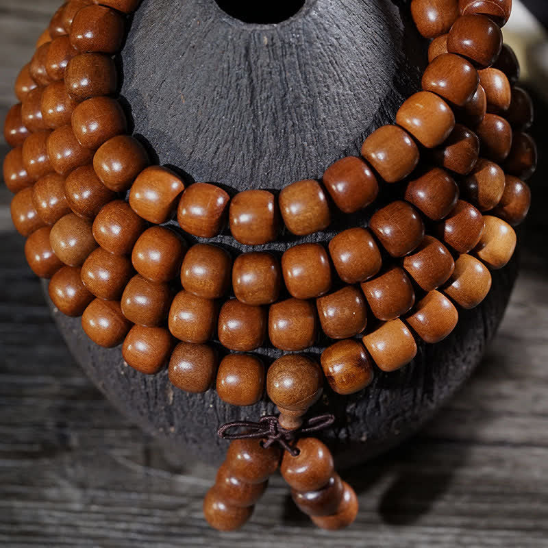 Buddha Stones Naturalne drewno jujube 108 Koralik Mala - image 3