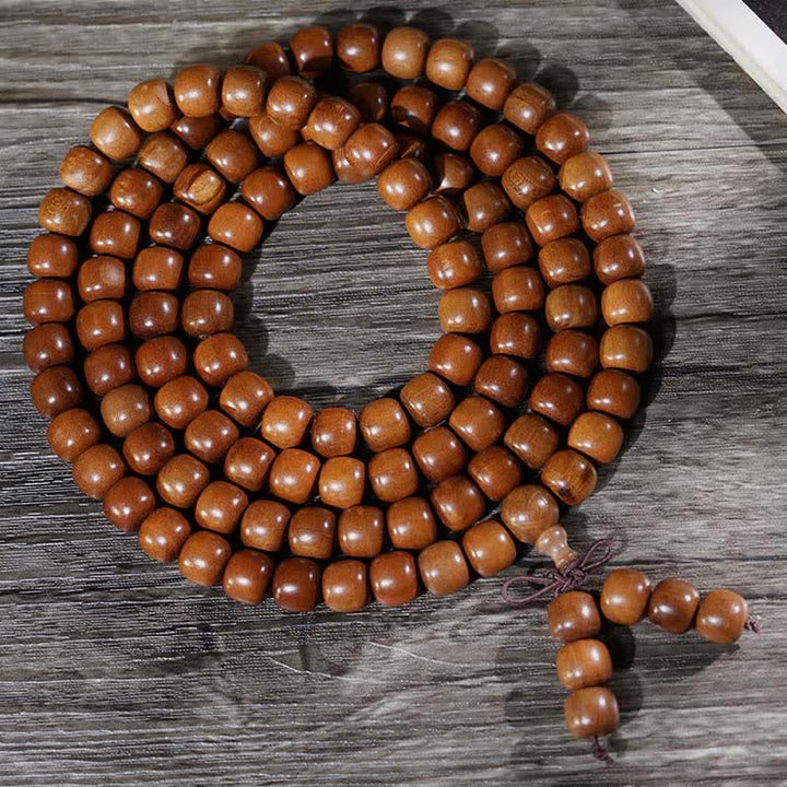 Buddha Stones Naturalne drewno jujube 108 Koralik Mala - Drewno Jujube (Odwaga ♥ Siła) - image 0