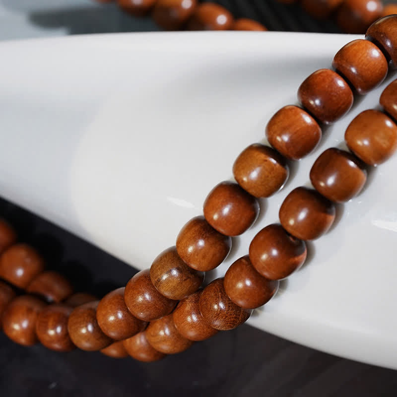 Buddha Stones Naturalne drewno jujube 108 Koralik Mala - image 7