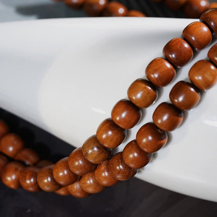 Buddha Stones Naturalne drewno jujube 108 Koralik Mala - image 7
