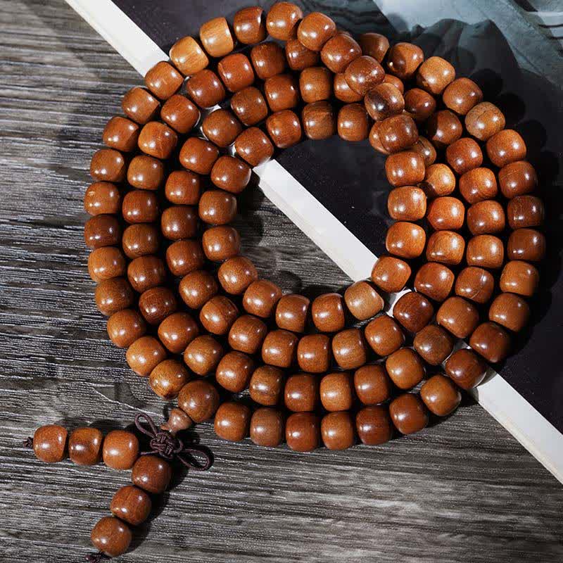 Buddha Stones Naturalne drewno jujube 108 Koralik Mala - image 1