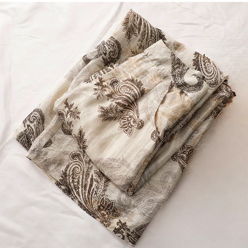 Buddha Stones Letnie, swobodne spodnie damskie w stylu boho, z zamkiem błyskawicznym i kieszeniami, z kostką i prostymi nogawkami - image 5