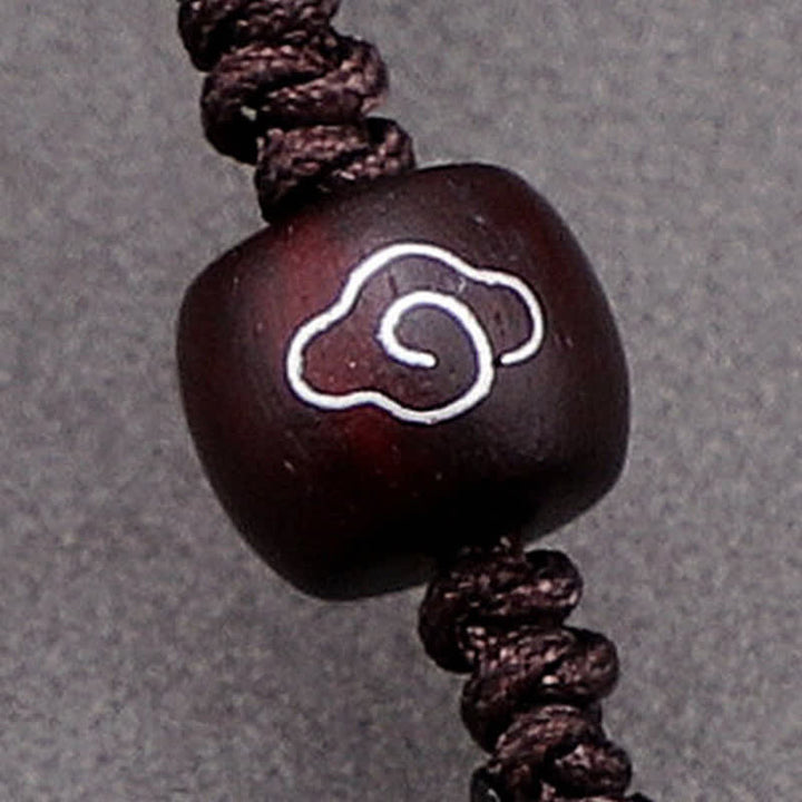 Buddha Stones Naszyjnik z wisiorkiem z czerwonego drzewa sandałowego Infinite Knot Eternity Rope - image 12