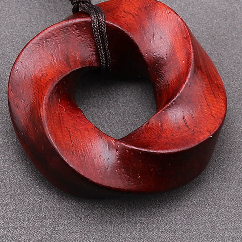 Buddha Stones Naszyjnik z wisiorkiem z czerwonego drzewa sandałowego Infinite Knot Eternity Rope - image 11