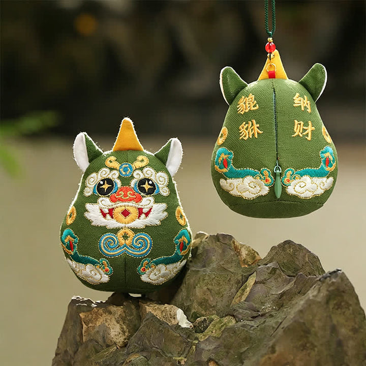 Buddha Stones Szczęśliwy Pi Xiu Qilin Smok Lis Bogactwo Uroczy Dekor Zwierzęcy - PiXiu - image 5