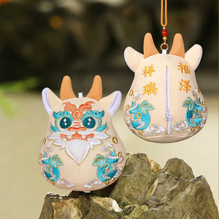 Buddha Stones Szczęśliwy Pi Xiu Qilin Smok Lis Bogactwo Uroczy Dekor Zwierzęcy - Pomarańczowy Qilin - image 12