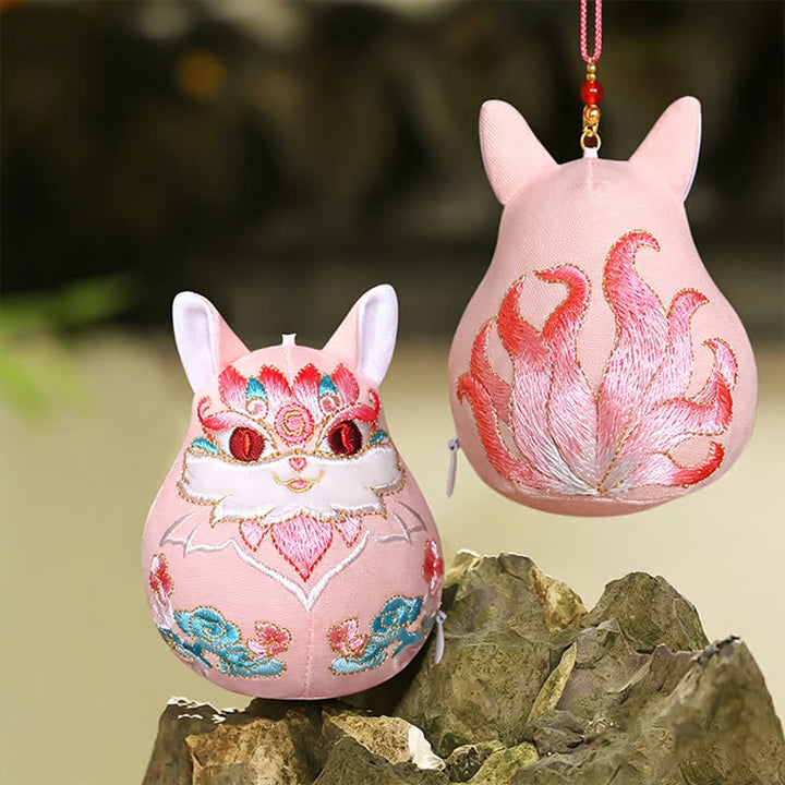 Buddha Stones Szczęśliwy Pi Xiu Qilin Smok Lis Bogactwo Uroczy Dekor Zwierzęcy - Lis - image 13
