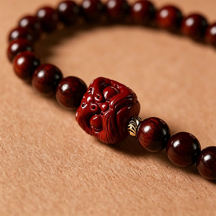 Buddha Stones Klamra ochronna z czerwonego drzewa sandałowego, ręcznie tkana, 108 koralików Mala - image 12