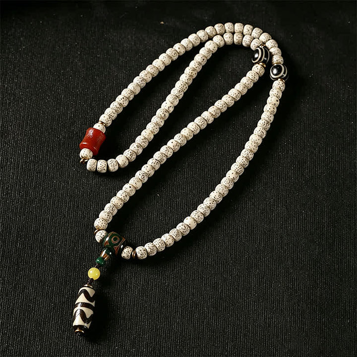 Buddha Stones Koralik mądrości z nasion bodhi gwiazdy księżyca, dzi, ręcznie tkany tybetański, 108 koralików mala - image 4