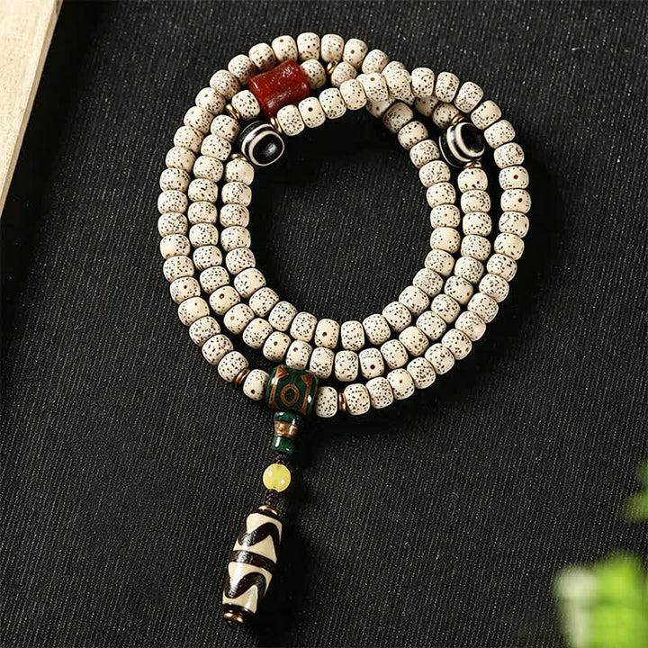 Buddha Stones Koralik mądrości z nasion bodhi gwiazdy księżyca, dzi, ręcznie tkany tybetański, 108 koralików mala - Nasiono Bodhi Gwiazdy Księżyca (Mądrość ♥ Wewnętrzny spokój) - image 0