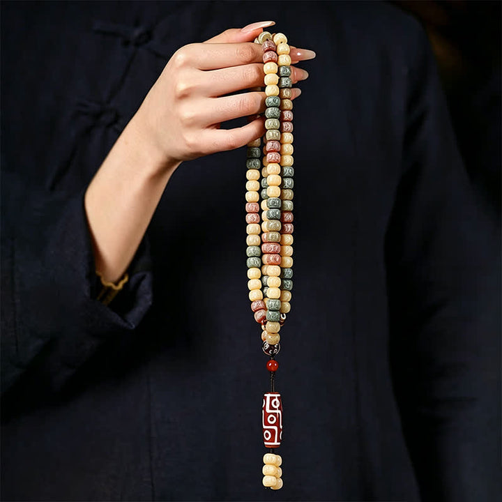 Buddha Stones Bodhi Seed Hand-Woven Peace Vintage Mala z 108 koralikami - image 10
