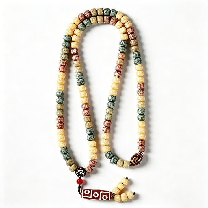 Buddha Stones Bodhi Seed Hand-Woven Peace Vintage Mala z 108 koralikami - image 8