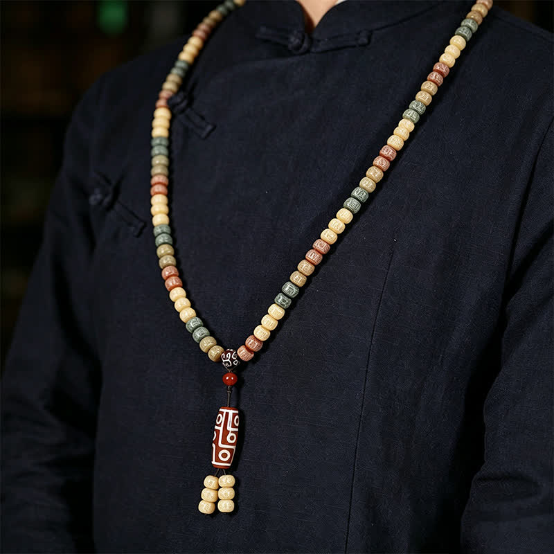 Buddha Stones Bodhi Seed Hand-Woven Peace Vintage Mala z 108 koralikami - image 11