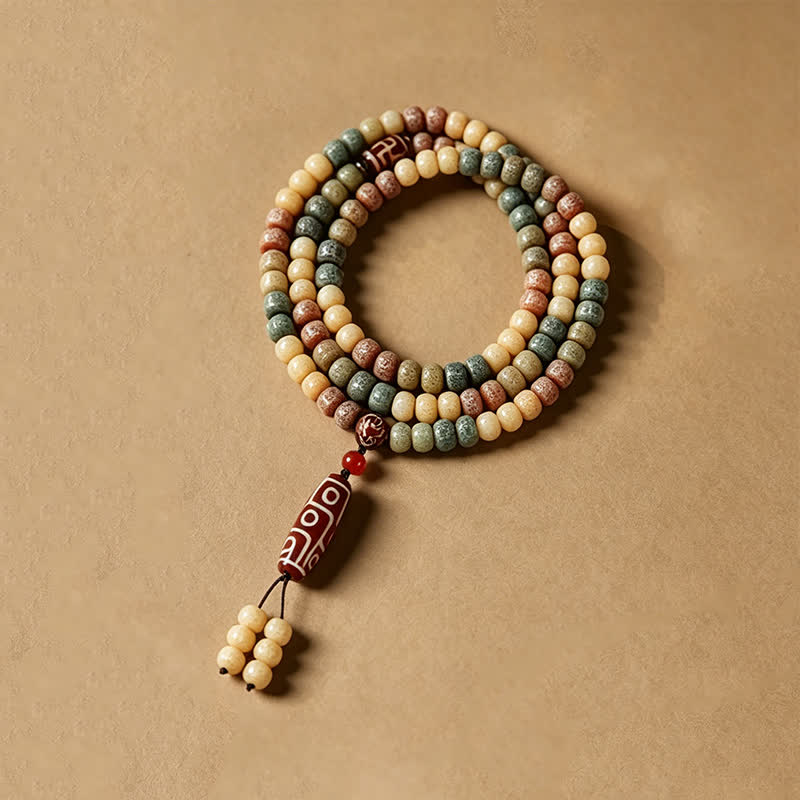 Buddha Stones Bodhi Seed Hand-Woven Peace Vintage Mala z 108 koralikami - image 2