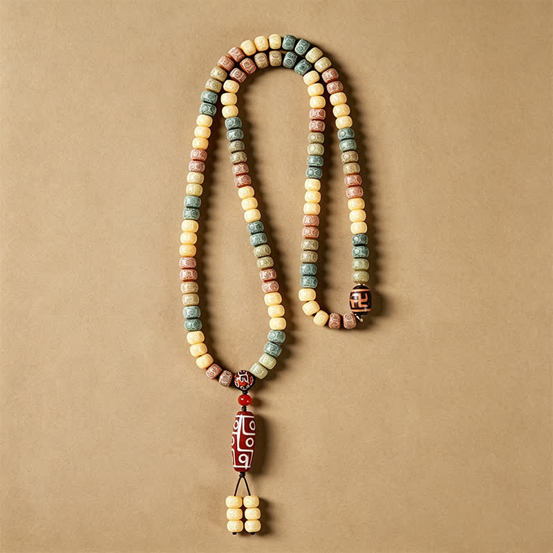 Buddha Stones Bodhi Seed Hand-Woven Peace Vintage Mala z 108 koralikami - image 7